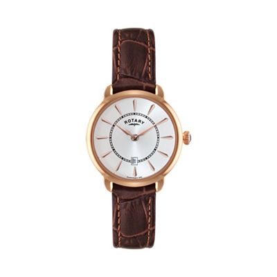 Ladies rose gold plated strap watch ls02919/03